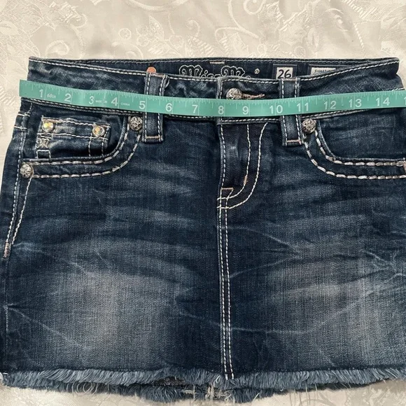 Vintage Miss Me Blue Mini Skirt Casual Night Out - Picture 4 of 8